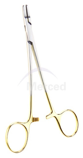French Eye Needle Holder, Tungsten Carbide, Use W/ 1-0, 2-0, & 3-0 Suture, 6" (15.0 Cm)